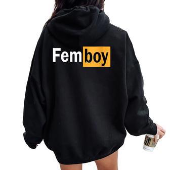 Femboy Travestissement Anime Féminin Yaoi Sweat à capuche oversize pour femme avec imprimé dans le dos - Cadeauxyz