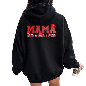 Fire Truck Mama Firefighter Birthday Women Oversized Hoodie Back Print | Seseable UK