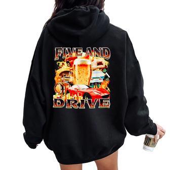 Five And Drive Car Divertido Para Hombres Es Women Oversized Hoodie Back Print - Regaloses