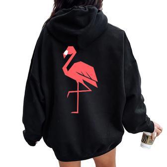 Flamingo In The Pocket Tropical Bird Lovers Women Oversized Hoodie Back Print - Thegiftio UK