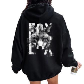 Fox グラフィックアート 動物愛好家 野生動物 森 男性 女性 レディース オーバーサイズ パーカー バックプリント - Kawaiitshirt