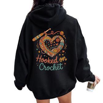 Fun And Cute Crochet Crochet Lover Yarn For Women Women Oversized Hoodie Back Print - Thegiftio UK