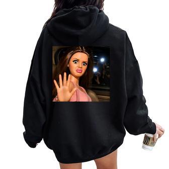 Disgusting Girl Face Meme Y2k Hilarious Sarcastic Women Oversized Hoodie Back Print - Thegiftio UK