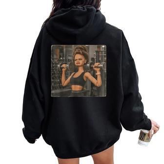 Disgusting Gym Girl Gym Workout Meme Lifting Weights Women Oversized Hoodie Back Print - Thegiftio UK