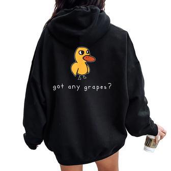 Duck Got Any Grapes Summer Humor Women Oversized Hoodie Back Print - Thegiftio UK