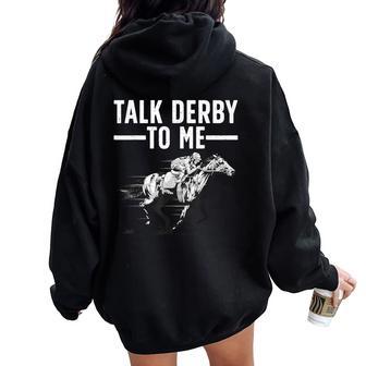 Horse Racing For Derby Horse Racing Women Oversized Hoodie Back Print - Thegiftio UK