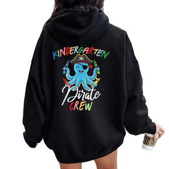 Kindergarten Teacher Student Octopus Pirate Crew Squad Women Oversized Hoodie Back Print - Thegiftio UK