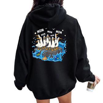Mom Seagull Family Mother Lover Women Women Oversized Hoodie Back Print - Thegiftio UK