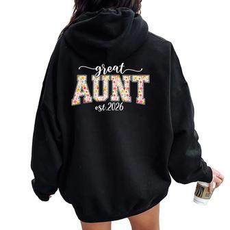 Future Great Aunt Est 2026 Promoted To Great Aunt Women Oversized Hoodie Back Print - Thegiftio UK