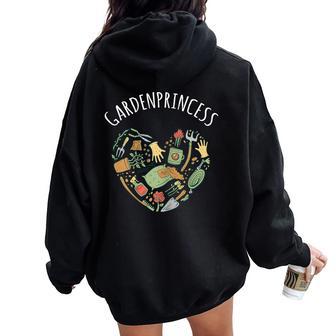 Garden Princess Asignación Huerto Jardinero Floristería Women Oversized Hoodie Back Print - Regaloses