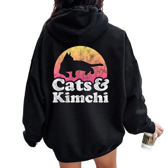 Gatos Y Kimchi Gato Y Kimchi Para Hombre O Women Oversized Hoodie Back Print - Regaloses