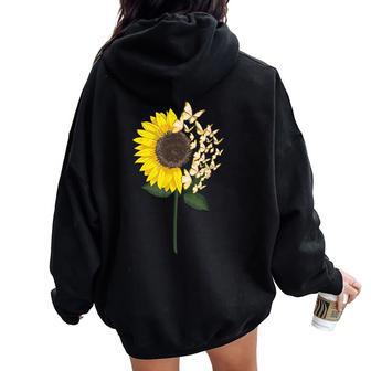 Girasol Planta Mirasol Flor Girasol Women Oversized Hoodie Back Print - Regaloses