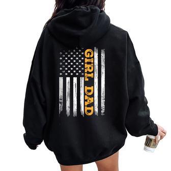 Girl Dad Father's Day Dad Daughter Dad Of Girls Outnumbered Women Oversized Hoodie Back Print - Thegiftio UK