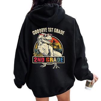 Goodbye 1St Grade Hello 2Nd Grade Graduation T Rex Boys Kids Women Oversized Hoodie Back Print - Thegiftio UK