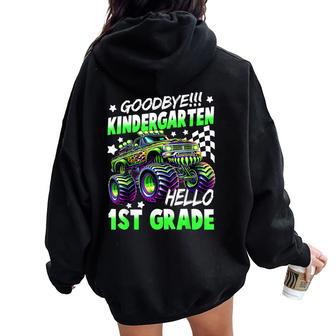 Goodbye Kindergarten Hello 1St Grade Monster Truck Boy Kids Women Oversized Hoodie Back Print - Thegiftio UK