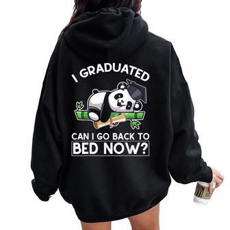 Graduado Graduado Panda Graduado Women Oversized Hoodie Back Print - Regaloses