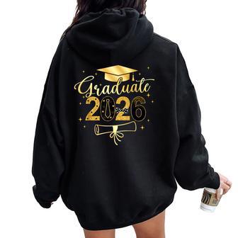 Graduate 2026 Gold Class Of 2026 Graduation Kids Women Oversized Hoodie Back Print - Thegiftio UK