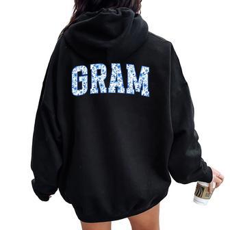 Gram Grandma Gram Grandmother Flowers Gram Women Oversized Hoodie Back Print - Thegiftio UK