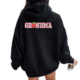Grandma Of The Berry Sweet Birthday Strawberry Girls Family Women Oversized Hoodie Back Print - Thegiftio UK