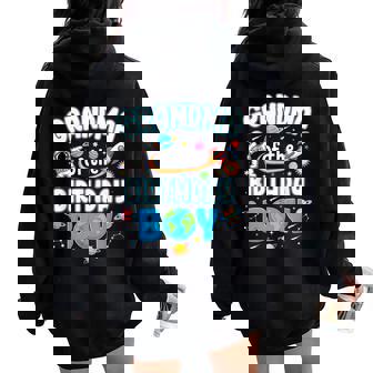 Grandma Of The Birthday Boy Astronaut Family Space Planets Women Oversized Hoodie Back Print | Seseable UK