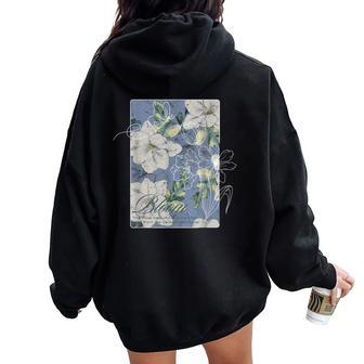 Graphique Floral Rétro Sweat à capuche oversize pour femme avec imprimé dans le dos - Cadeauxyz