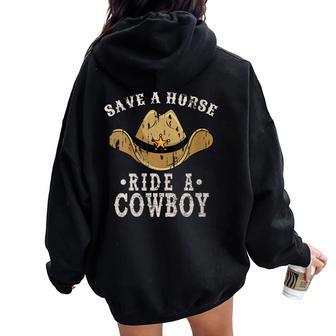 Guardar Un Caballo Montar Unaqueroaquero Divertido Cuello Women Oversized Hoodie Back Print - Regaloses