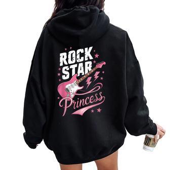 Guitare Électrique Pour Filles Et S Motif Rocktar Princesse Sweat à capuche oversize pour femme avec imprimé dans le dos - Cadeauxyz