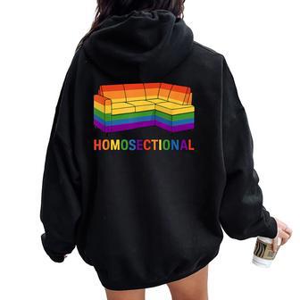 Homosectional Lgbt Gay Pride Rainbow Flag Ally Women Oversized Hoodie Back Print - Thegiftio UK