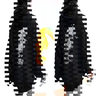 Imprimé Hippocampe Coloré Pour Sweat à capuche oversize pour femme avec imprimé dans le dos - Cadeauxyz