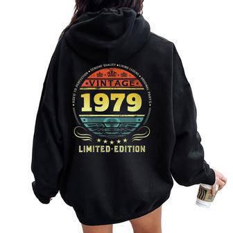Intage 1979 Edición Limitada 1979 De Cumpleaños Cuello Women Oversized Hoodie Back Print - Regaloses