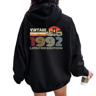 Intage 1992 Classic Birthday 1992 Cassette Tapeintage Cuello Women Oversized Hoodie Back Print - Regaloses