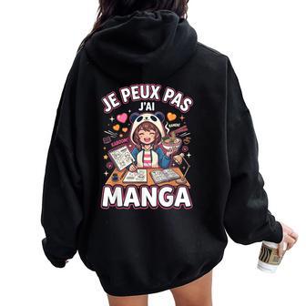 Je Peux Pas J'ai Manga Fille Panda Et Ramen Otaku Anime Sweat à capuche oversize pour femme avec imprimé dans le dos - Cadeauxyz