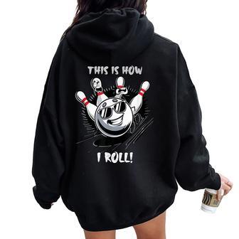 Jeu De Bowling Drôle De Conception De Bowling Pour Sweat à capuche oversize pour femme avec imprimé dans le dos - Cadeauxyz