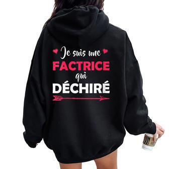 Jeuis Une Factrice Qui Déchire Humour Drôle Mignon Sweat à capuche oversize pour femme avec imprimé dans le dos - Cadeauxyz