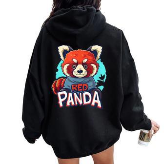 Joli Costume De Panda Rouge Pour Adultes Et Enfants Sweat à capuche oversize pour femme avec imprimé dans le dos - Cadeauxyz