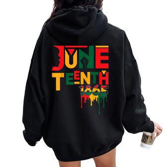 Junenth 1865 African American Freedom Women Oversized Hoodie Back Print - Thegiftio UK