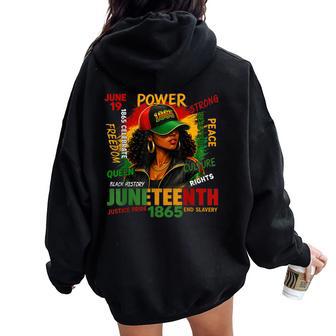 Junenth 1865 Black Girls African American Women Oversized Hoodie Back Print - Thegiftio UK