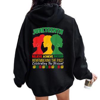 Junenth Believe Achieve Succeed Black History Month Women Women Oversized Hoodie Back Print - Thegiftio UK