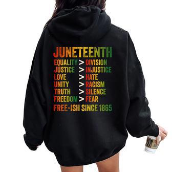 Junenth Freeish Since 1865 Black History Family Women Oversized Hoodie Back Print - Thegiftio UK