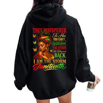 Junenth Girls Black African America Freedom Women Oversized Hoodie Back Print - Thegiftio UK