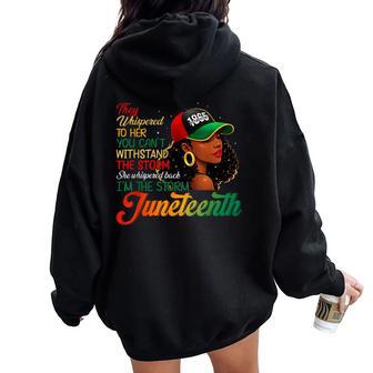 Junenth I'm The Storm Black Black History Women Oversized Hoodie Back Print - Thegiftio