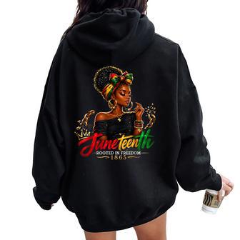 Junenth Rooted In Freedom Since 1865 Black Women Women Oversized Hoodie Back Print - Thegiftio UK