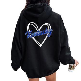 Kentucky Ky Retro Vintage Heart Women Women Oversized Hoodie Back Print - Thegiftio UK