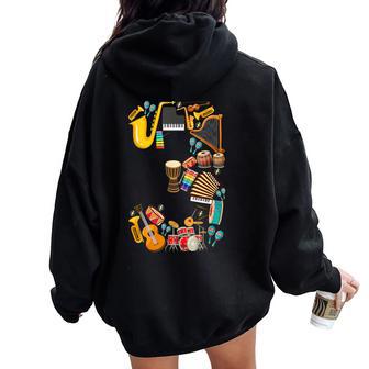 Kids Musical Instruments 3 Year Old Boys Girls 3Rd Birthday Women Oversized Hoodie Back Print - Thegiftio UK