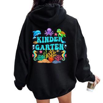 Kindergarten Teacher Student Sea Life Ocean Animal Lover Women Oversized Hoodie Back Print - Thegiftio UK