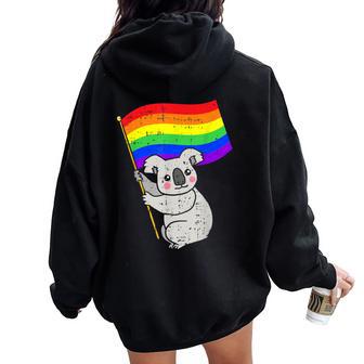 Koala Drapeau Homosexuel Lgbt Gaypride Homme Cadeau Sweat à capuche oversize pour femme avec imprimé dans le dos - Cadeauxyz