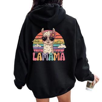 Lamama Mama Lama Alpaca Fresh Mum Embarazo Día De La Madre Women Oversized Hoodie Back Print - Regaloses