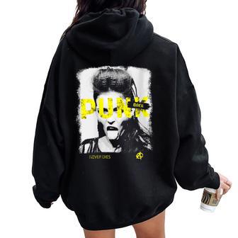 Le Punk Rock Ne Meurt Jamais Sweat à capuche oversize pour femme avec imprimé dans le dos - Cadeauxyz