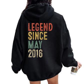 Legend May 2016 10Th Birthday Boy Girl 10 Year Old Women Oversized Hoodie Back Print | Mazezy