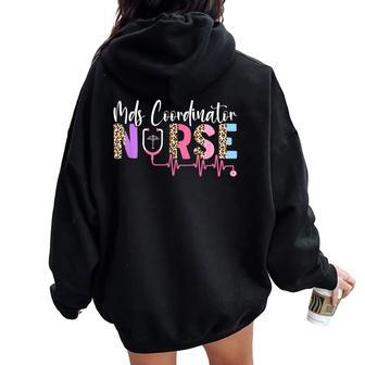 Leopard Mds Nurse Mds Nursing Mds Nurses Women Oversized Hoodie Back Print - Thegiftio UK